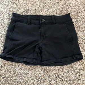 Black super stretch high waisted shorts